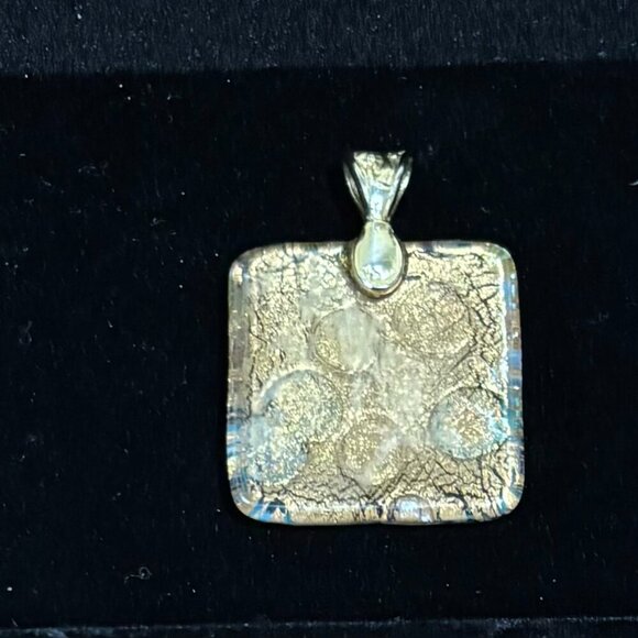 Glass Pendant - Gold tone, Multi Colors - Picture 2 of 4